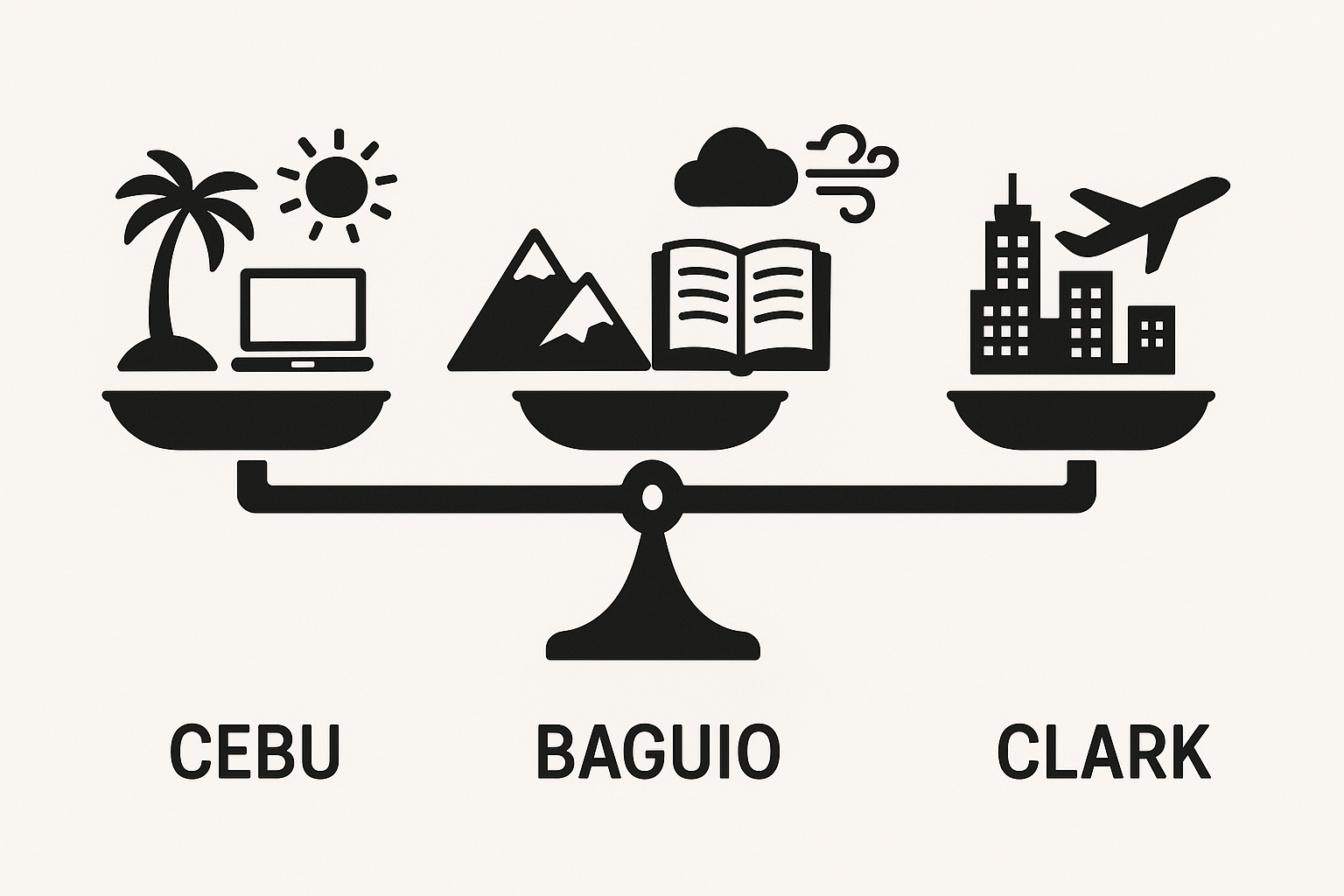 セブ留学 vs その他フィリピン地域（バギオ・クラーク