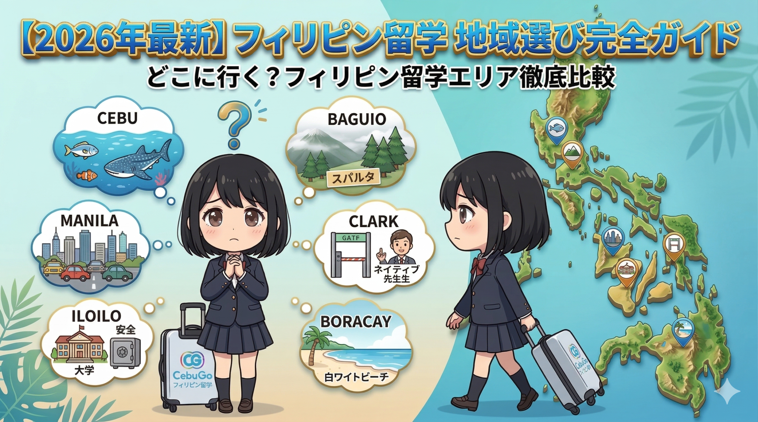 フィリピン留学：主要エリア別特徴と長所・短所を徹底比較！都市選定ガイド
