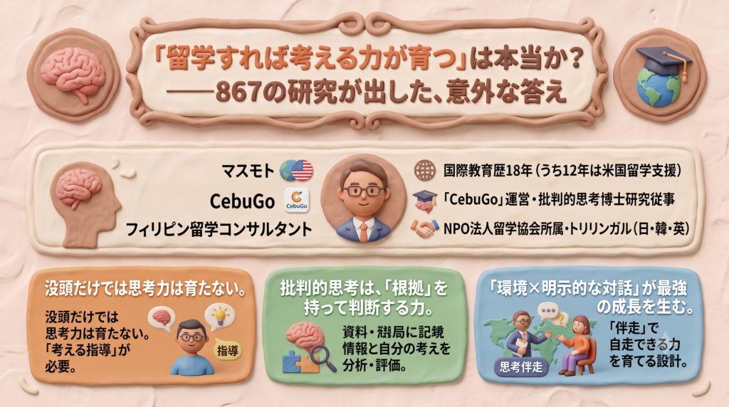 留学すれば考える力が育つ？