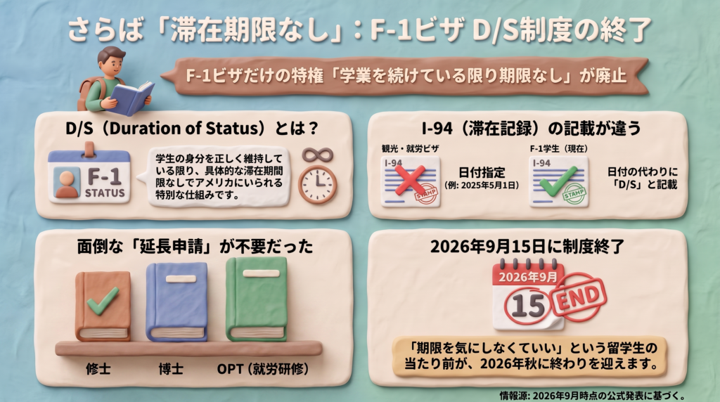 F-1ビザD_S制度の終了