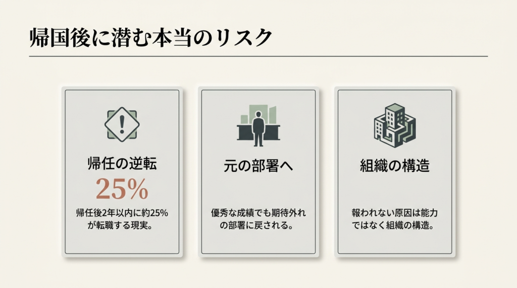 社費留学の帰国後に配属・昇進で後悔するリスク