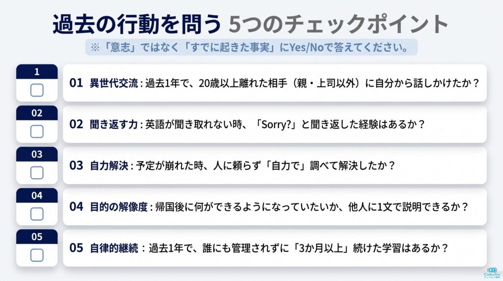 過去の行動からワーホリ適性を測る5つのチェックリスト