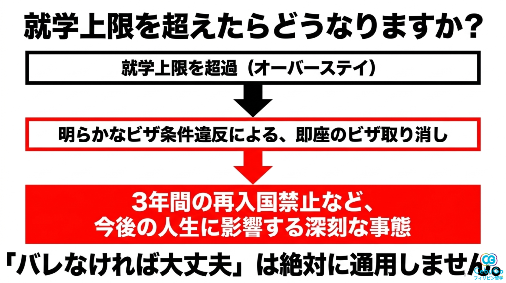 ビザ条件違反による取り消しと3年間の再入国禁止リスク
